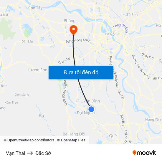 Vạn Thái to Đắc Sở map