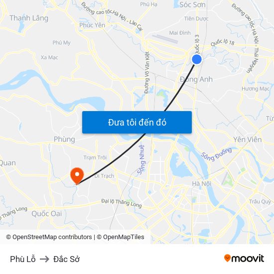 Phù Lỗ to Đắc Sở map