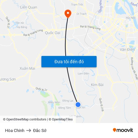 Hòa Chính to Đắc Sở map