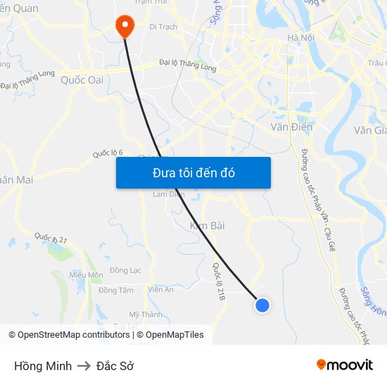 Hồng Minh to Đắc Sở map