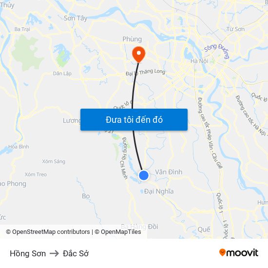 Hồng Sơn to Đắc Sở map