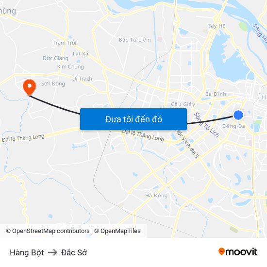 Hàng Bột to Đắc Sở map