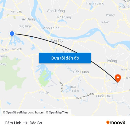 Cẩm Lĩnh to Đắc Sở map