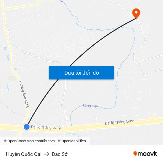 Huyện Quốc Oai to Đắc Sở map