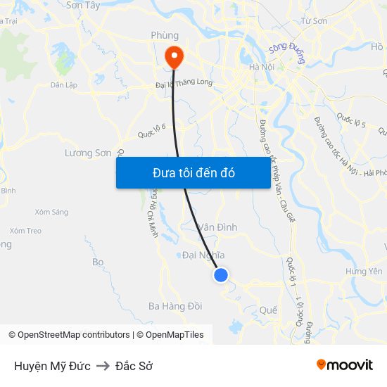 Huyện Mỹ Đức to Đắc Sở map