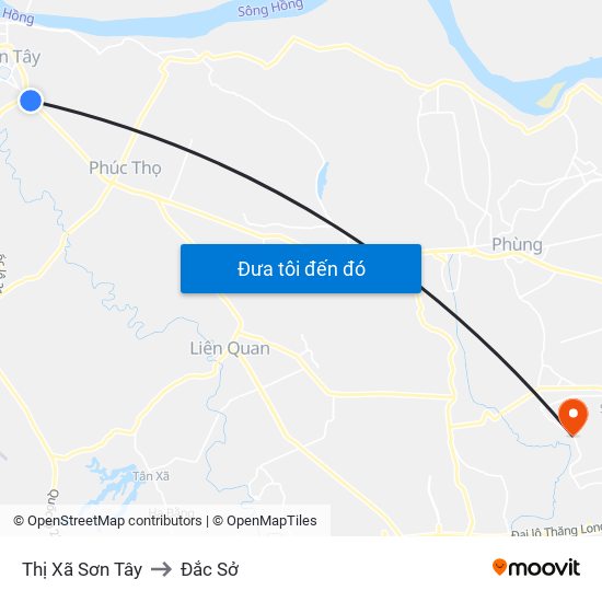 Thị Xã Sơn Tây to Đắc Sở map