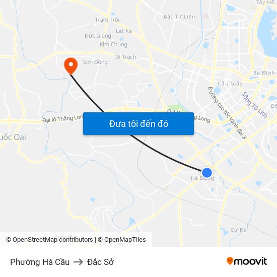 Phường Hà Cầu to Đắc Sở map