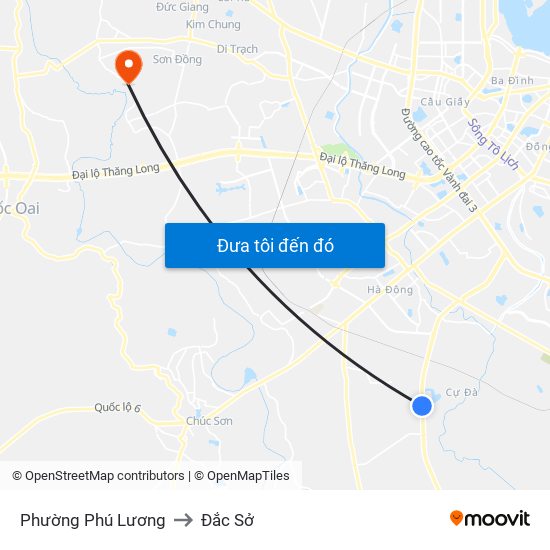 Phường Phú Lương to Đắc Sở map