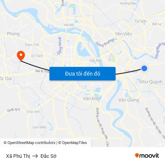 Xã Phú Thị to Đắc Sở map