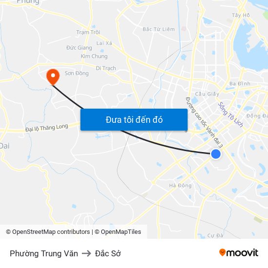 Phường Trung Văn to Đắc Sở map