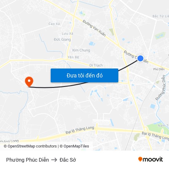 Phường Phúc Diễn to Đắc Sở map