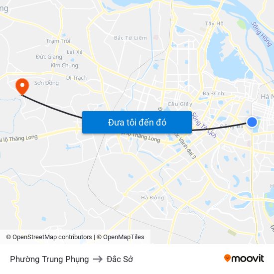 Phường Trung Phụng to Đắc Sở map