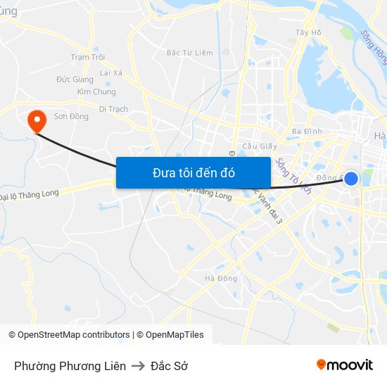 Phường Phương Liên to Đắc Sở map