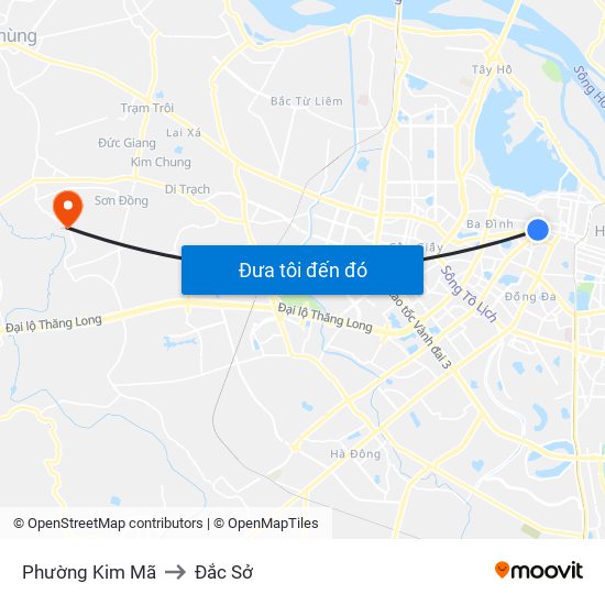 Phường Kim Mã to Đắc Sở map