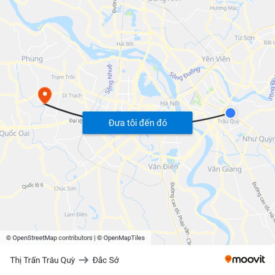 Thị Trấn Trâu Quỳ to Đắc Sở map