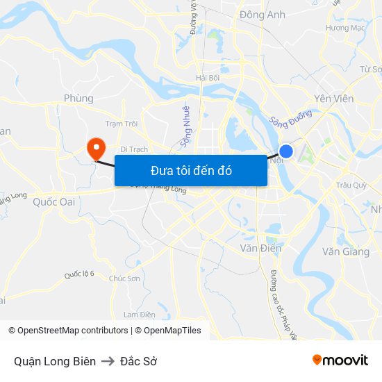 Quận Long Biên to Đắc Sở map