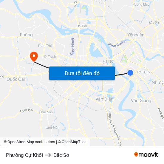 Phường Cự Khối to Đắc Sở map