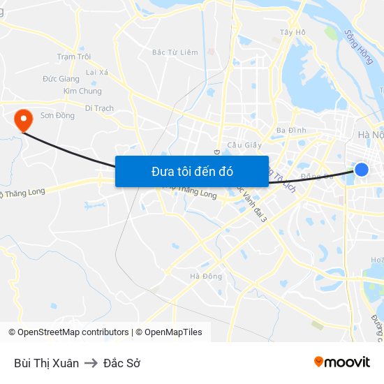 Bùi Thị Xuân to Đắc Sở map