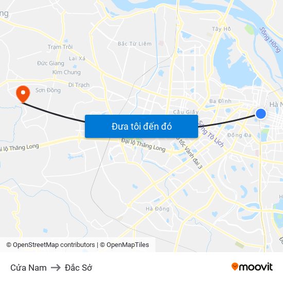 Cửa Nam to Đắc Sở map