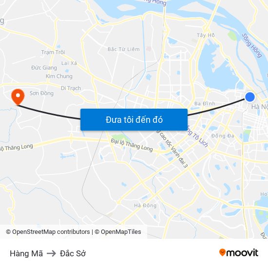 Hàng Mã to Đắc Sở map