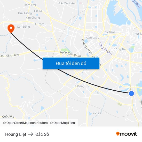 Hoàng Liệt to Đắc Sở map