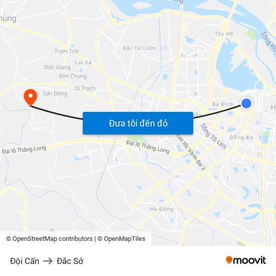 Đội Cấn to Đắc Sở map