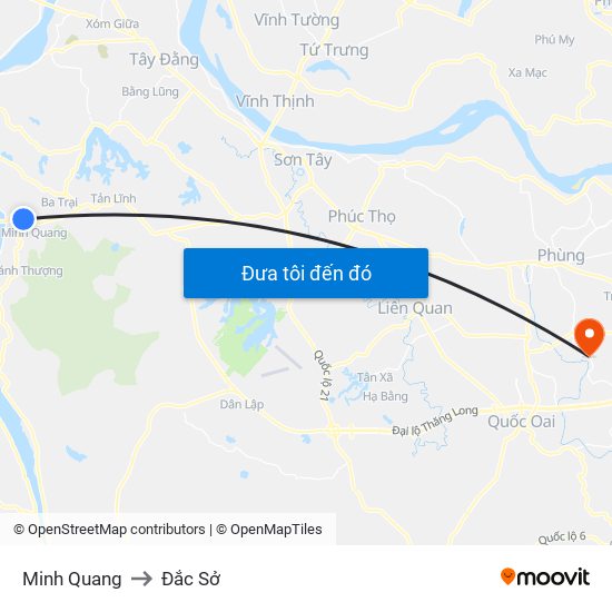 Minh Quang to Đắc Sở map