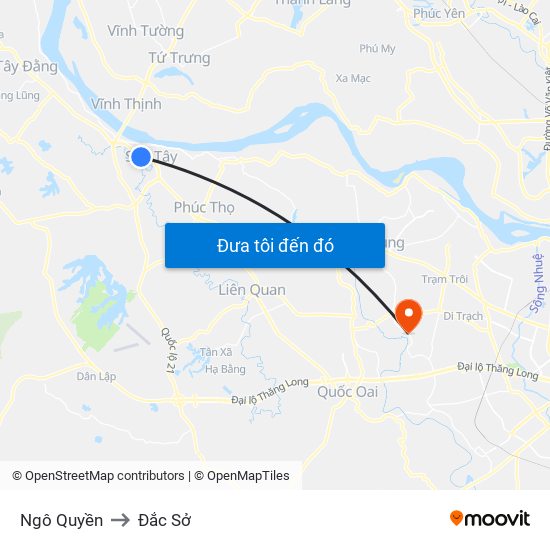 Ngô Quyền to Đắc Sở map