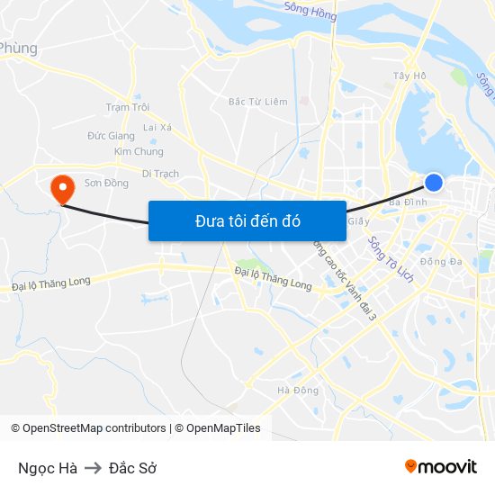 Ngọc Hà to Đắc Sở map