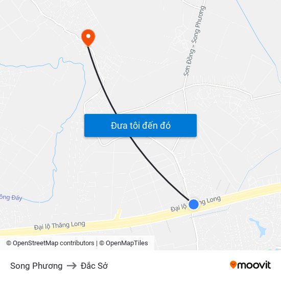 Song Phương to Đắc Sở map