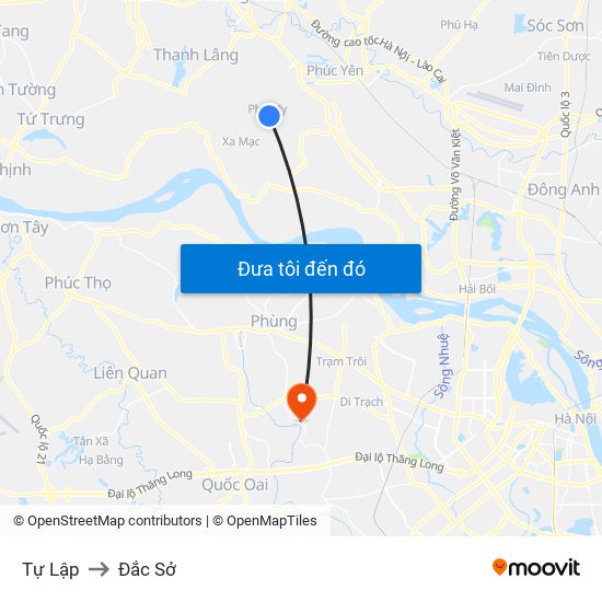 Tự Lập to Đắc Sở map