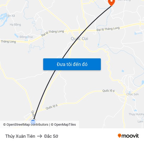 Thủy Xuân Tiên to Đắc Sở map