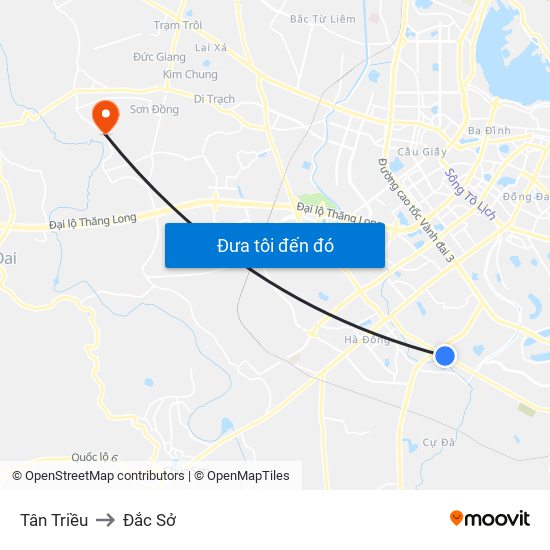 Tân Triều to Đắc Sở map