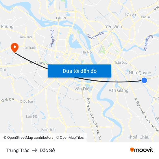 Trưng Trắc to Đắc Sở map