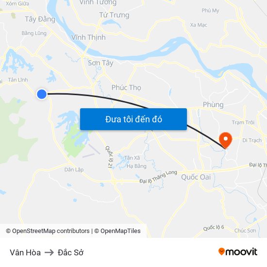 Vân Hòa to Đắc Sở map