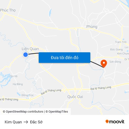 Kim Quan to Đắc Sở map