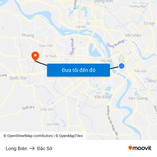 Long Biên to Đắc Sở map