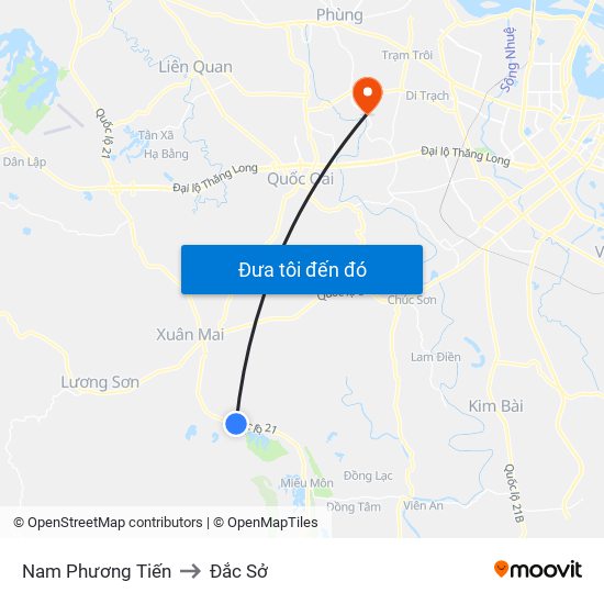 Nam Phương Tiến to Đắc Sở map