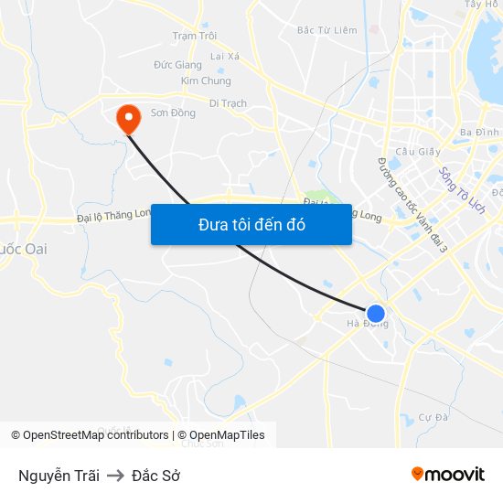 Nguyễn Trãi to Đắc Sở map