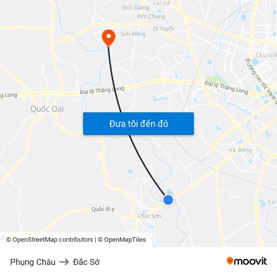 Phụng Châu to Đắc Sở map