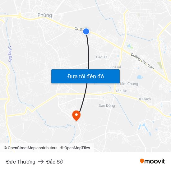 Đức Thượng to Đắc Sở map