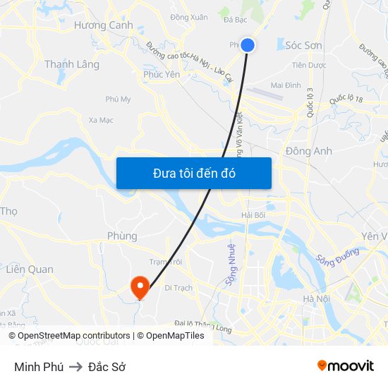 Minh Phú to Đắc Sở map