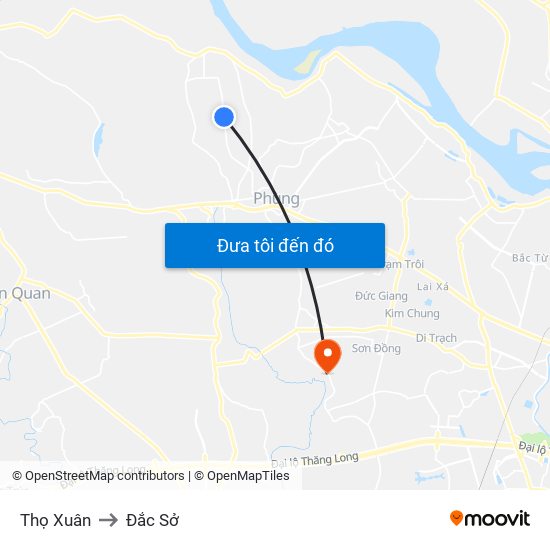 Thọ Xuân to Đắc Sở map
