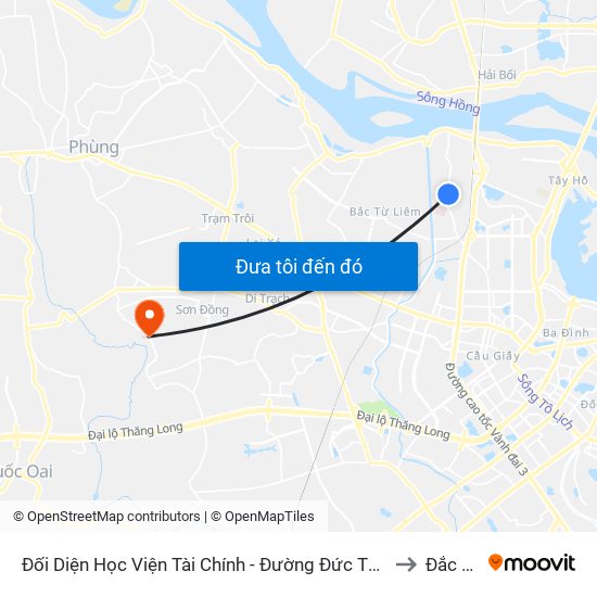 Đối Diện Học Viện Tài Chính - Đường Đức Thắng to Đắc Sở map