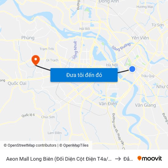 Aeon Mall Long Biên (Đối Diện Cột Điện T4a/2a-B Đường Cổ Linh) to Đắc Sở map
