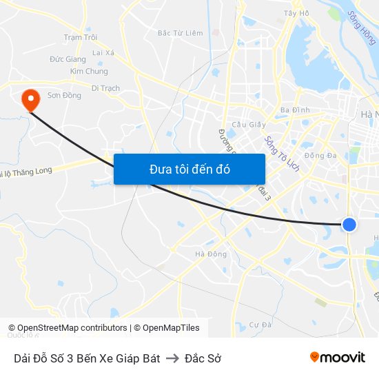 Dải Đỗ Số 3 Bến Xe Giáp Bát to Đắc Sở map