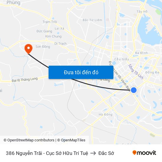 386 Nguyễn Trãi - Cục Sở Hữu Trí Tuệ to Đắc Sở map