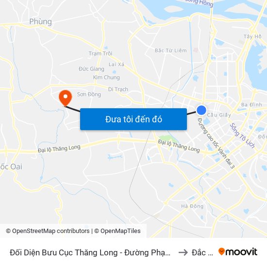 Đối Diện Bưu Cục Thăng Long - Đường Phạm Hùng to Đắc Sở map