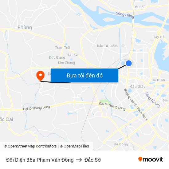 Đối Diện 36a Phạm Văn Đồng to Đắc Sở map