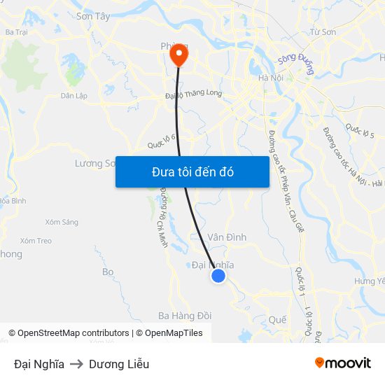 Đại Nghĩa to Dương Liễu map